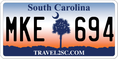 SC license plate MKE694