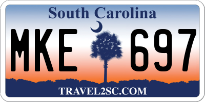 SC license plate MKE697
