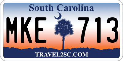 SC license plate MKE713