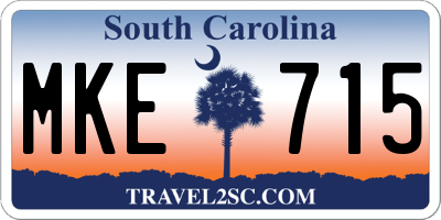 SC license plate MKE715