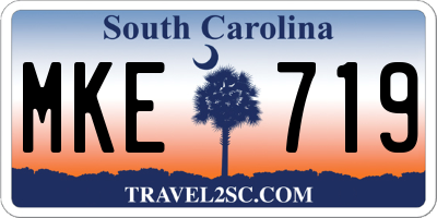 SC license plate MKE719