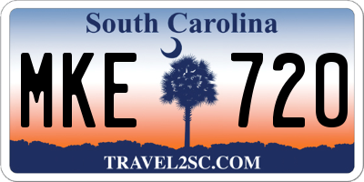 SC license plate MKE720