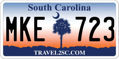 SC license plate MKE723