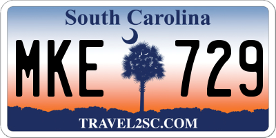 SC license plate MKE729