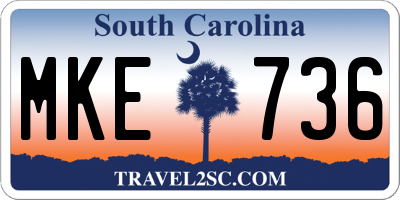 SC license plate MKE736