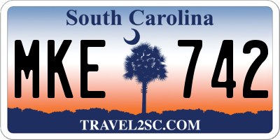 SC license plate MKE742