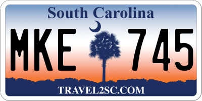 SC license plate MKE745