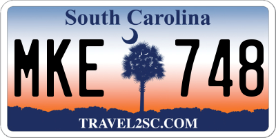 SC license plate MKE748