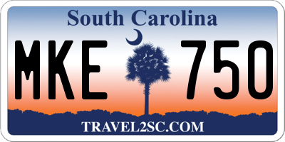 SC license plate MKE750