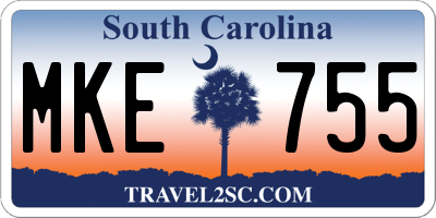 SC license plate MKE755