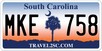 SC license plate MKE758