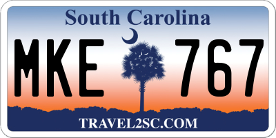 SC license plate MKE767