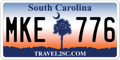 SC license plate MKE776