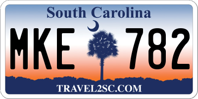 SC license plate MKE782