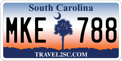 SC license plate MKE788