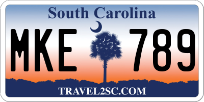 SC license plate MKE789