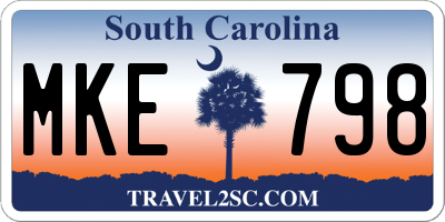 SC license plate MKE798
