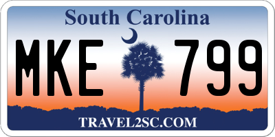 SC license plate MKE799