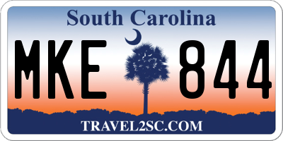 SC license plate MKE844