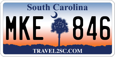 SC license plate MKE846