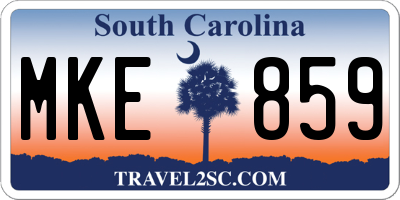 SC license plate MKE859