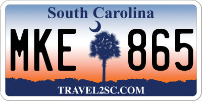 SC license plate MKE865