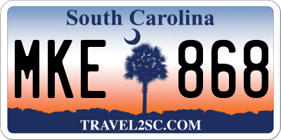SC license plate MKE868