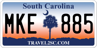 SC license plate MKE885