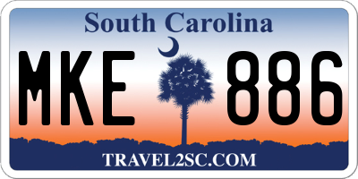 SC license plate MKE886