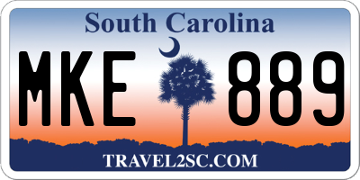 SC license plate MKE889