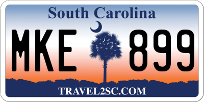 SC license plate MKE899