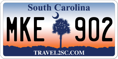 SC license plate MKE902