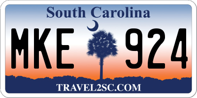 SC license plate MKE924