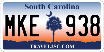 SC license plate MKE938