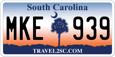 SC license plate MKE939
