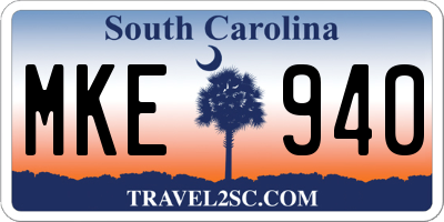 SC license plate MKE940