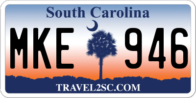 SC license plate MKE946