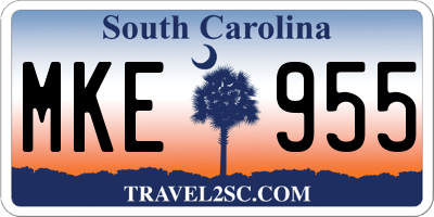 SC license plate MKE955