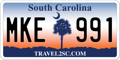 SC license plate MKE991