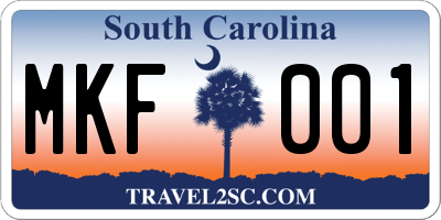 SC license plate MKF001