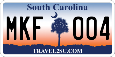 SC license plate MKF004