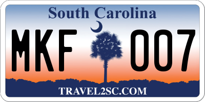 SC license plate MKF007