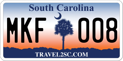 SC license plate MKF008