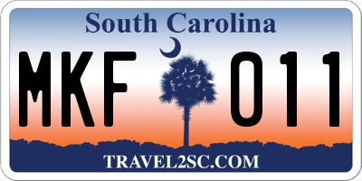 SC license plate MKF011