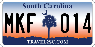 SC license plate MKF014