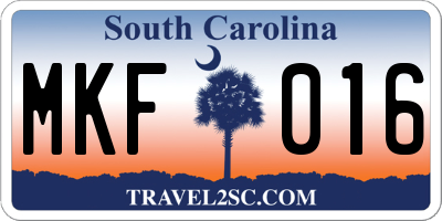 SC license plate MKF016