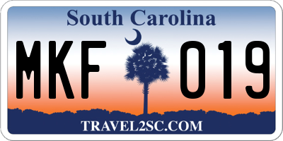 SC license plate MKF019