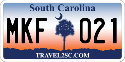 SC license plate MKF021