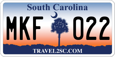 SC license plate MKF022