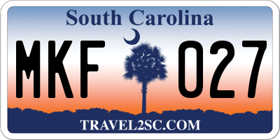 SC license plate MKF027
